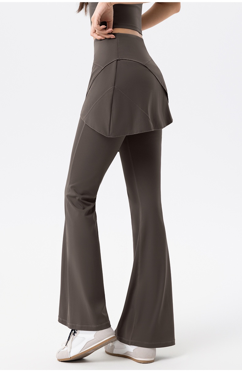 Ensemble deux pièces 001 pour femme : jupe évasée taille haute amincissante pour le sport en extérieur, le fitness, le Pilates et le yoga._voghion.com