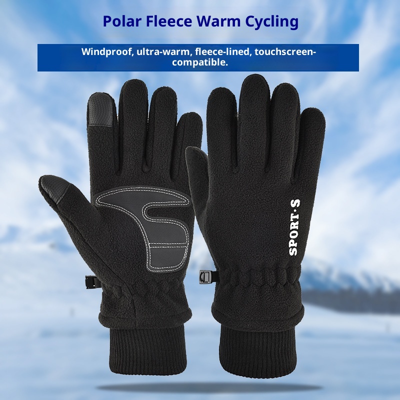 ActiveGo Men's Winter Gloves Fleece Lined Warm Cold-Resistant Touchscreen Thickened Outdoor Student Ccling Sports Skiing_voghion.com