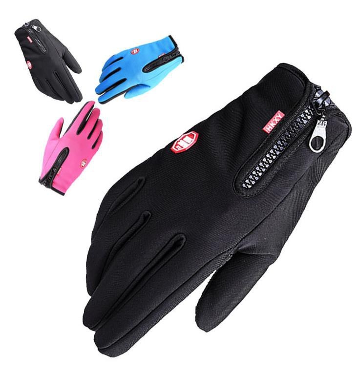 ActiveGo Autumn Winter Touch Screen Riding Men Women Fleece Outdoor Skiing Warm Waterproof Zipper Gloves_voghion.com