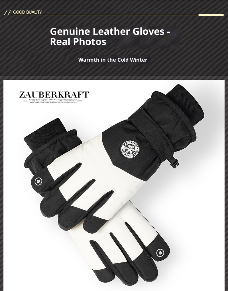 ActiveGo Ski For Men And Women, Outdoor Cycling Touchscreen, Fleece-Lined, Thickened, Warm, Winter Riding Anti-Slip Gloves_voghion.com