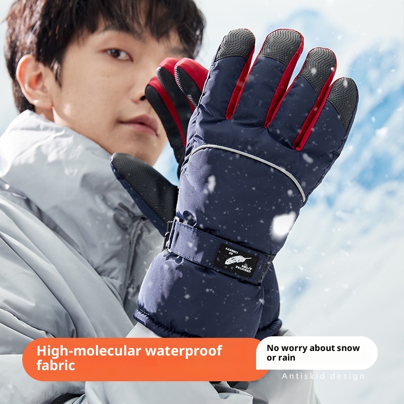 ActiveGo Herren Ski- und Radhandschuhe, kältebeständig, fleecegefüttert, dick und warm, aus Baumwolle, für Outdoor-Aktivitäten im Winter_voghion.com