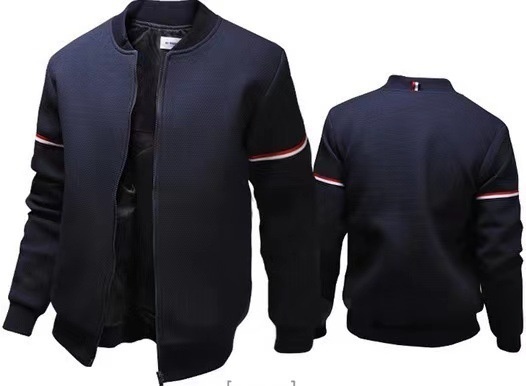 ActiveGo ActiveGo Cross-Border European And American Men's Baseball British Stand Collar Sports Suit Slim Fit Jacket Coat Jogger_voghion.com