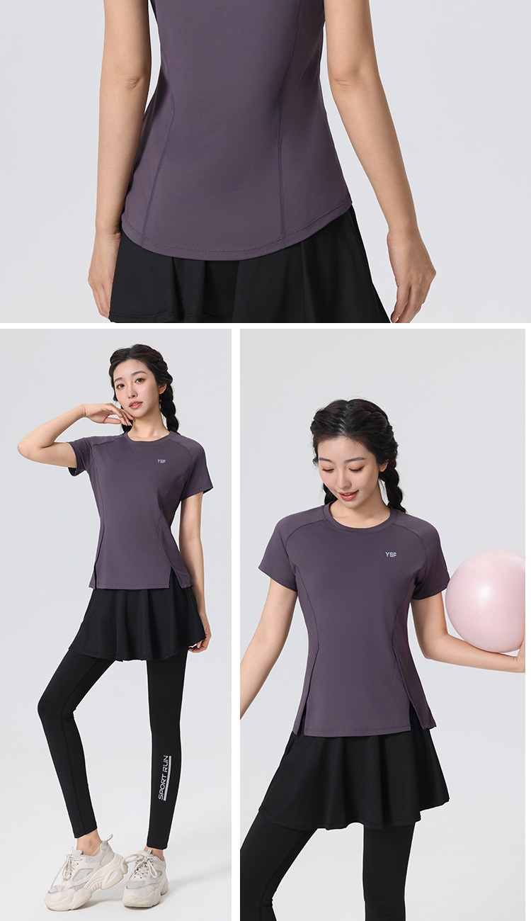 001 2025 Nuovo Yoga Pilates Training Wear Mattina Asciugatura Rapida Fitness Sport Magliette a Maniche Corte Donna_voghion.com