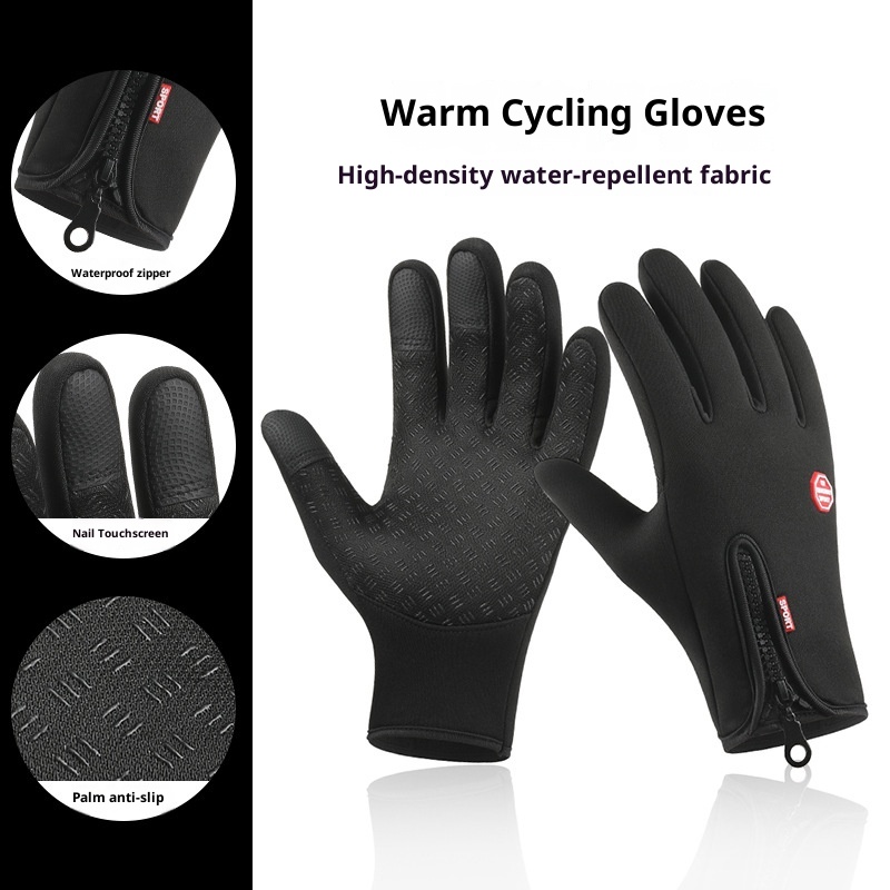 ActiveGo Outdoor Waterproof Winter Touch Screen Men And Women Windproof Riding Zipper Sports Plus Velvet Mountaineering Skiing_voghion.com