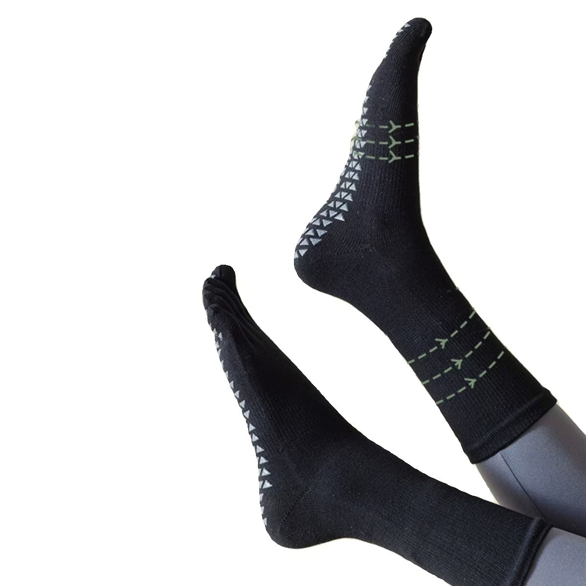 Chaussettes de yoga et de sport antidérapantes à cinq orteils, mi-mollet, pour le Pilates au sol, automne-hiver, avec séparation des orteils, style Zhuji, à clipser._voghion.com