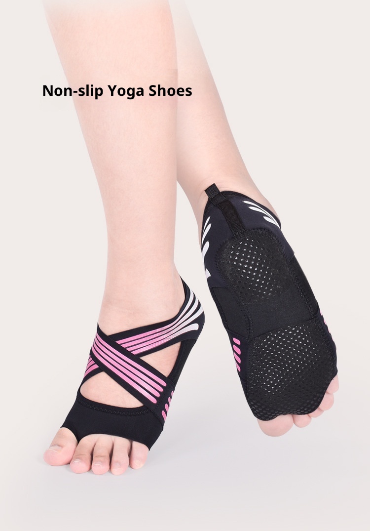 Chaussures de yoga d'intérieur professionnelles pour femmes, antidérapantes, en silicone, avec bout ouvert, idéales pour le Pilates d'été._voghion.com
