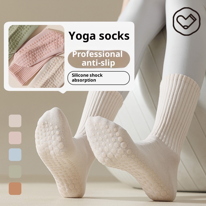 Chaussettes longues mi-mollet en coton antidérapant pour femme, idéales pour le sport, le fitness, le yoga et le pilates, automne-hiver. Pantalon requin._voghion.com