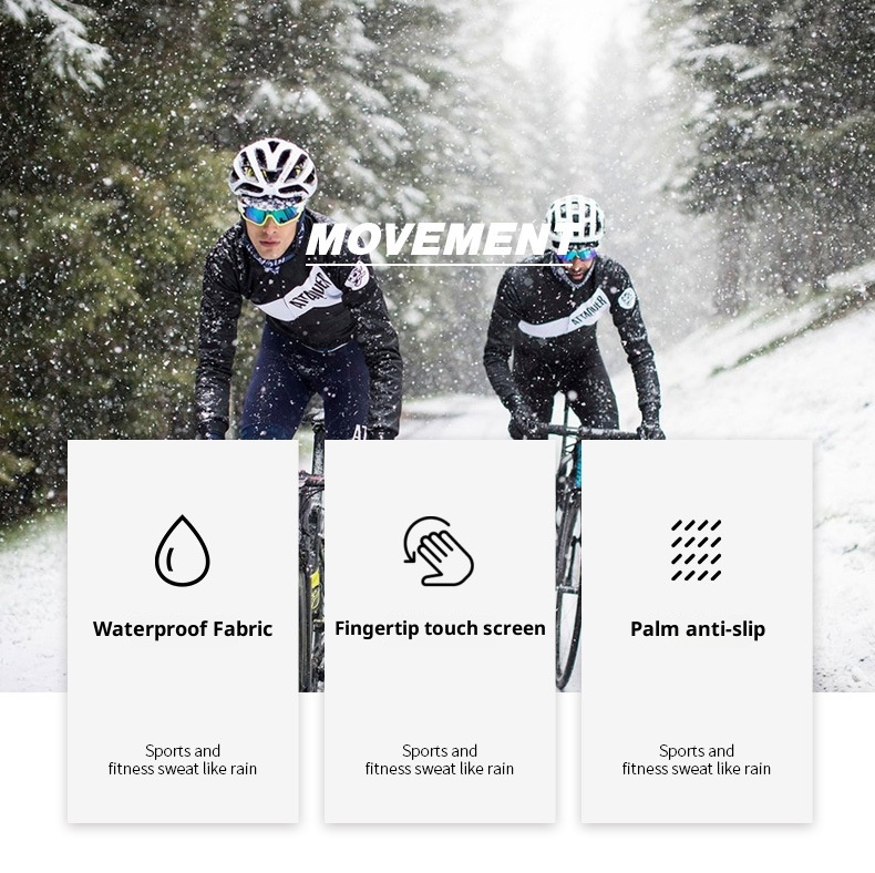 Guanti da moto elettrica antiscivolo ActiveGo Witer Warm Cycling Outdoor Sports Skiig Cold-Proof Touchscree Fleece-Lied_voghion.com