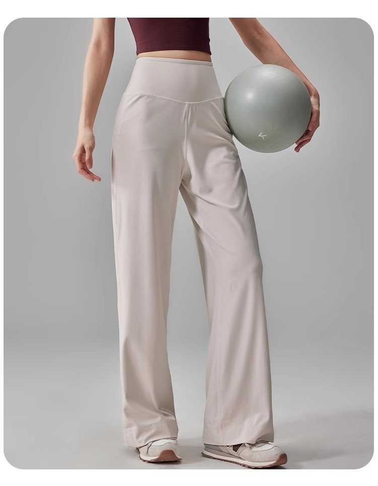 001 Loose Breathable Straight-Leg Draped Spor For Women High Waist Slimming Pilates Running Training Yoga Fitness Long_voghion.com