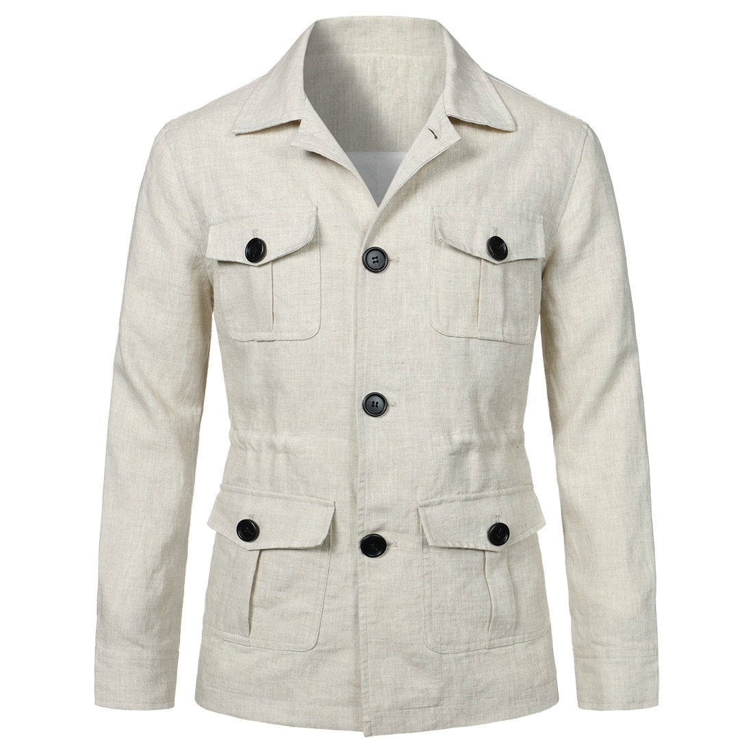 ActiveGo ActiveGo Cross-Border European And American Safari Linen Jacket British Retro Gentleman Slim Fit Men's Coat Travel Y_voghion.com
