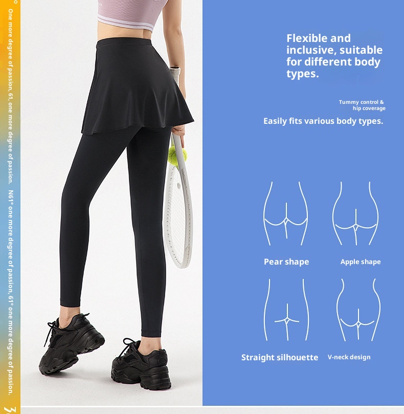 001 361 Gonna esterna anti-imbarazzo per il fitness, in un unico pezzo, per lo yoga, per le donne_voghion.com