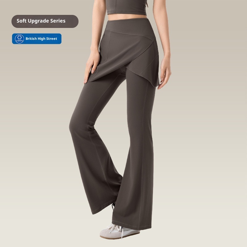 Ensemble deux pièces 001 pour femme : jupe évasée taille haute amincissante pour le sport en extérieur, le fitness, le Pilates et le yoga._voghion.com