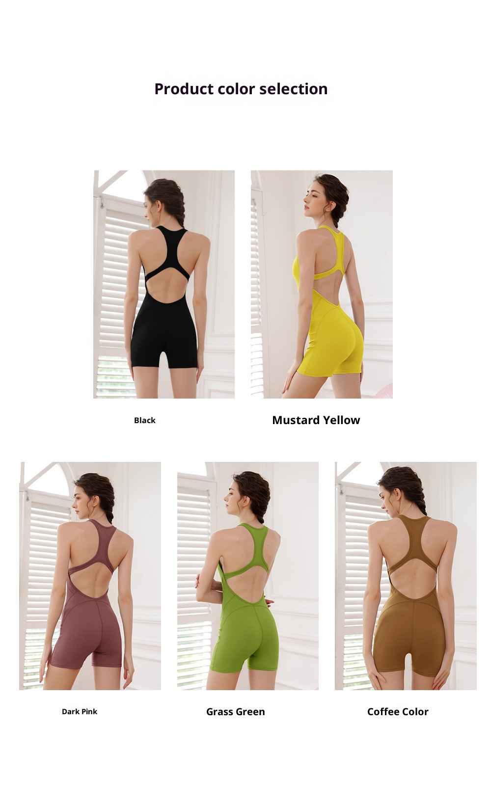 001 Bo Yang Coss-Bode Foeign Tade Bellissima Tuta Intera Elastica con Metà Schiena Sexy e Sollevamento Glutei, con Pois_voghion.com