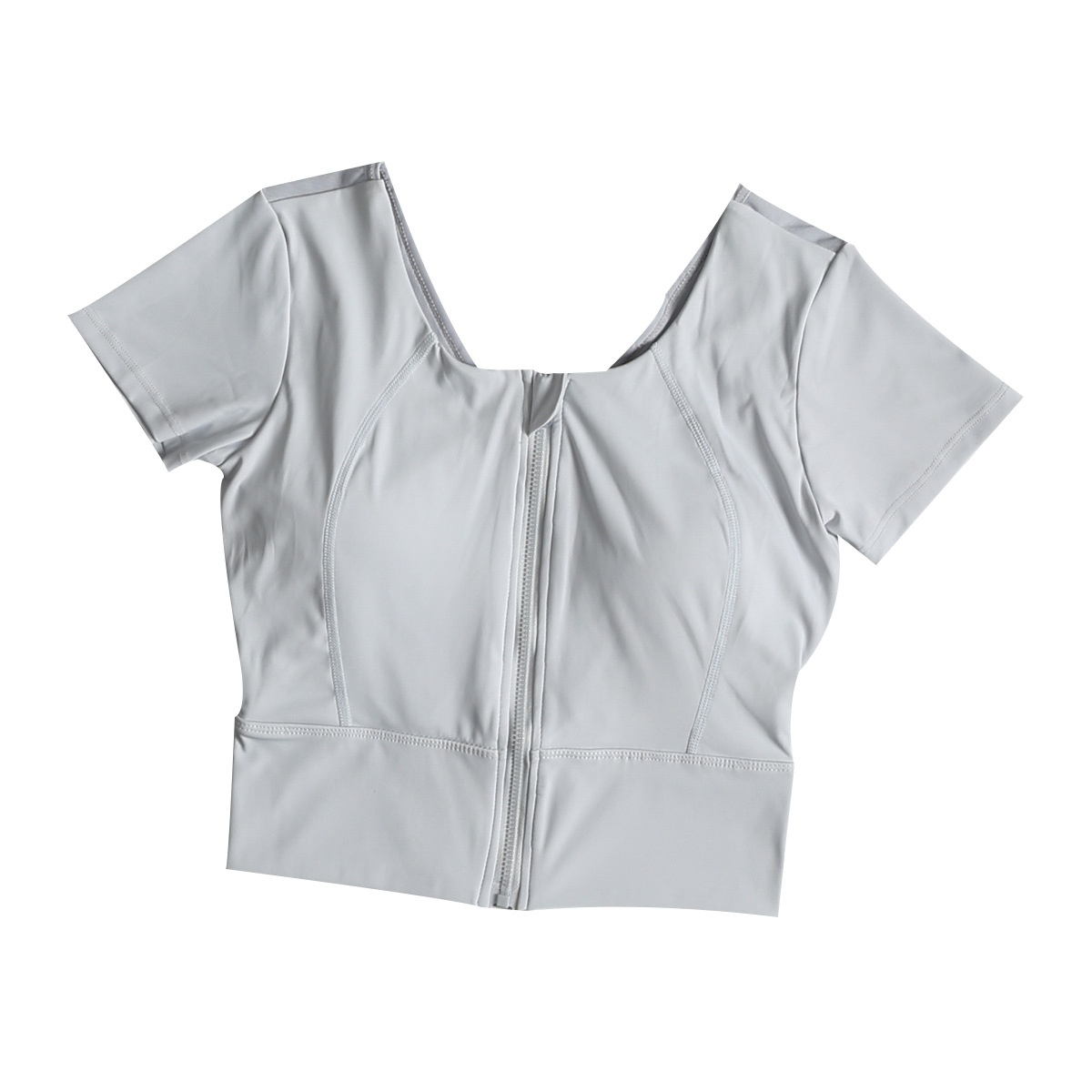 001 Top da yoga da donna con cerniera frontale e protezioni per il petto, nuovo gilet fitness, reggiseno sportivo per allenamento Pilates, abbigliamento da palestra_voghion.com