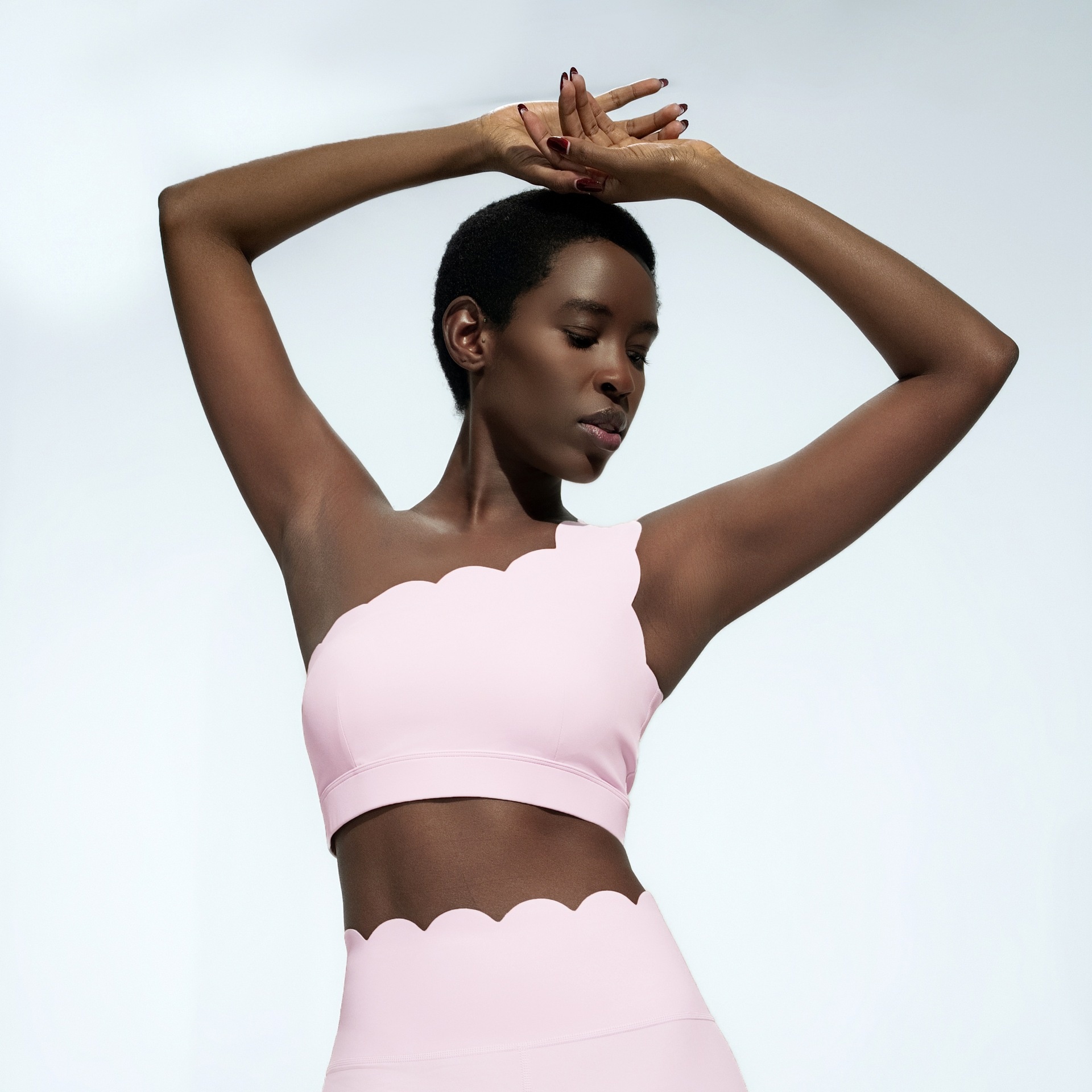 001 Schulterfreies Spitzentop, schweißableitend, eng anliegend, atmungsaktiv, angenehmes Tragegefühl, dünn, ideal für Sport, Outdoor, Fitness und Yoga_voghion.com