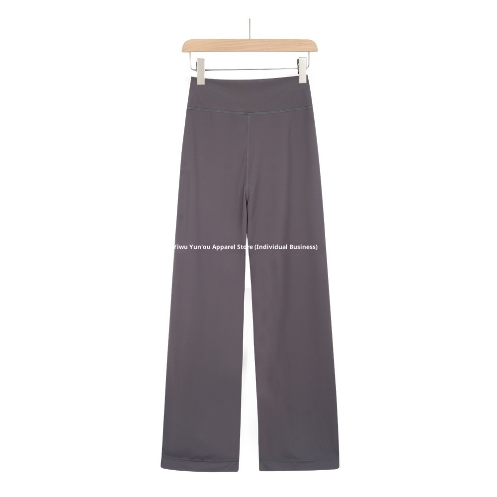 001 Lulu Same Style Original Label Throwback Drawstring Straight Yoga Casual Waist-Cinching High-Waist Draped Magic Pants_voghion.com