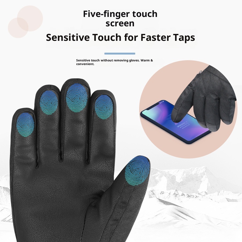 ActiveGo Winter Ski Gloves For Men, Touchscreen Motorcycle, Fleece Lined, Warm, Thickened, Waterproof, Windproof, Cold Resistant,_voghion.com