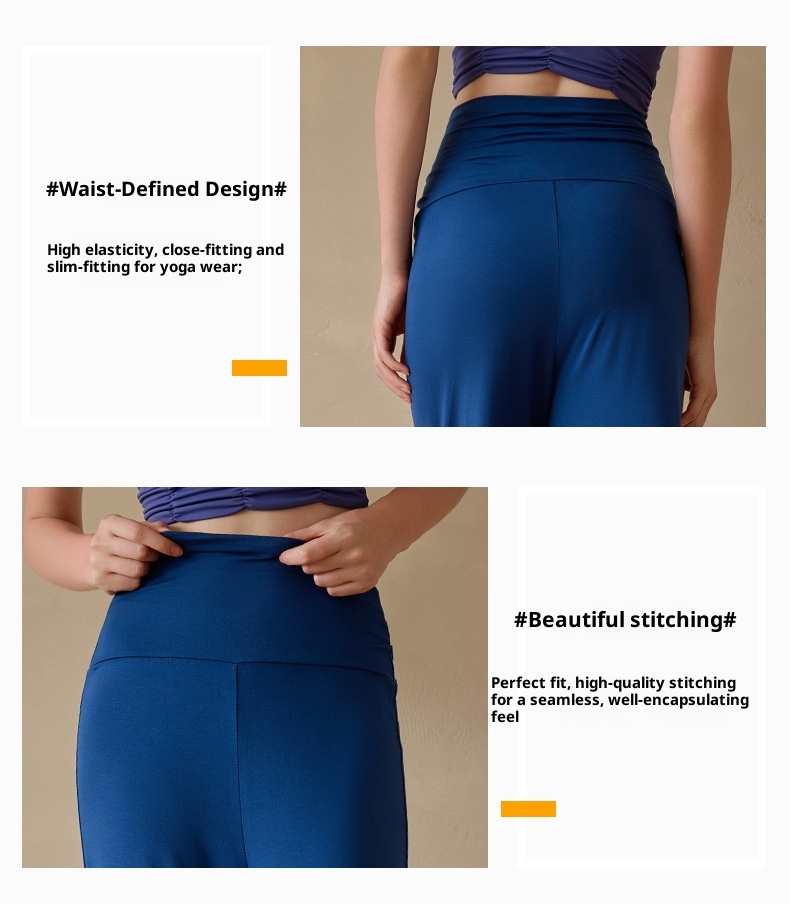 001 New Air Loose Yoga Inner View Flow Spring Summer Meditation Wide Leg Pilates Nine-point Solid Color Sports Pants_voghion.com