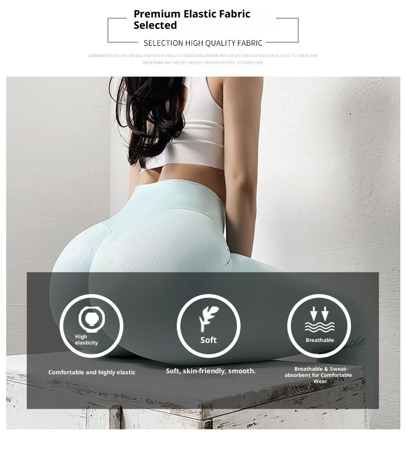 001 Peach Pearlescent Leather Shiny Sports Tight Hip Lift Fitness Quick-Dry Breathable Yoga Pants For Women_voghion.com