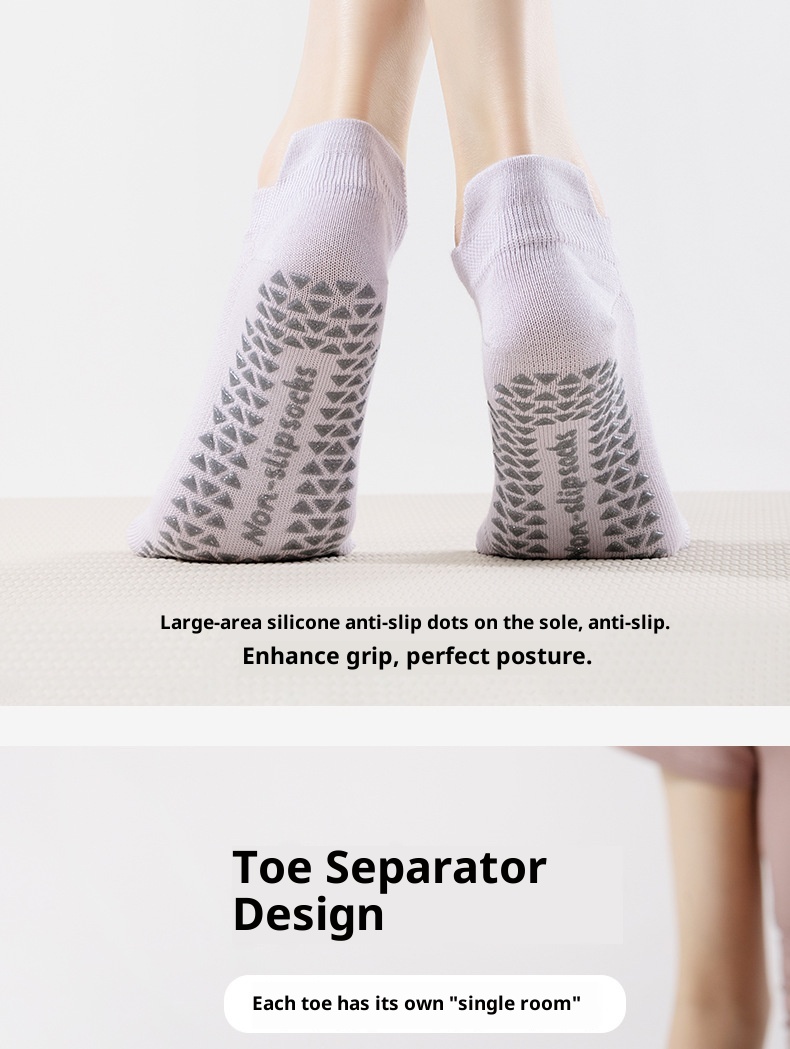 001 Manufacturer New Product Wholesale Autumn Winter Yoga Professional Non-Slip Open Five-Toe Bodhi Split Toe Floor Socks_voghion.com