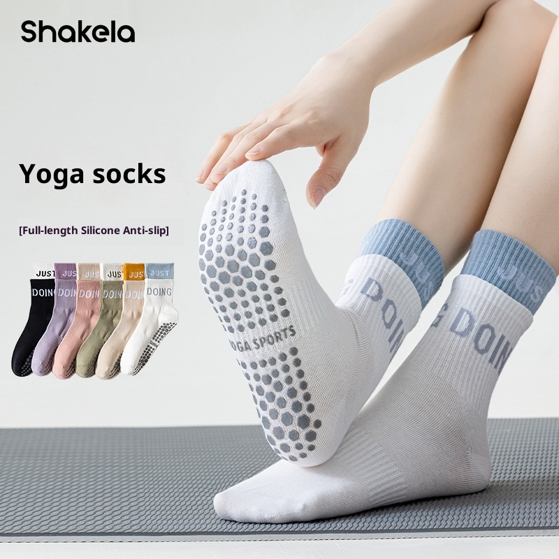 001 001 Yoga pour femmes, legging de sport d'été fin en coton siliconé antidérapant mi-mollet, à porter avec un pantalon Shark, longueur sol_voghion.com