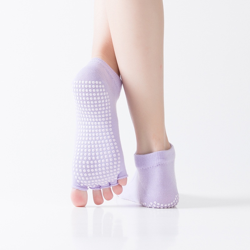 001 In Stock Direct Shipping Korean Hot Sale Open Back Yoga Five Toe Pointed Yogo Fitness Non-Slip Floor Socks_voghion.com