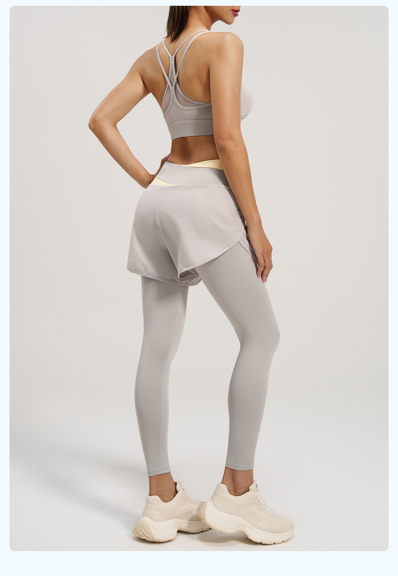 001 Juyitang Mesh Cross Sports Bra Beautiful Back Top High-Strength Shockproof Yoga Fitness Underwear For Women_voghion.com