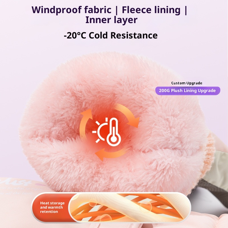 ActiveGo Full Palm Touchscreen Women Winter Fleece Lined Thickened Cold-Proof Outdoor Riding Motorcycle Warm Non-Slip_voghion.com