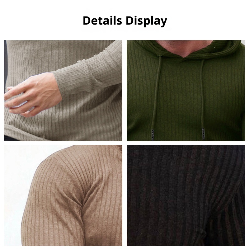 ActiveGo ActiveGo Cross-Border Muscle Fitness Europäischer und amerikanischer Herren-Sportpullover mit langen Ärmeln, schmaler Passform, Kapuze, ideal für Outdoor-Laufen, mit Kapuze_voghion.com