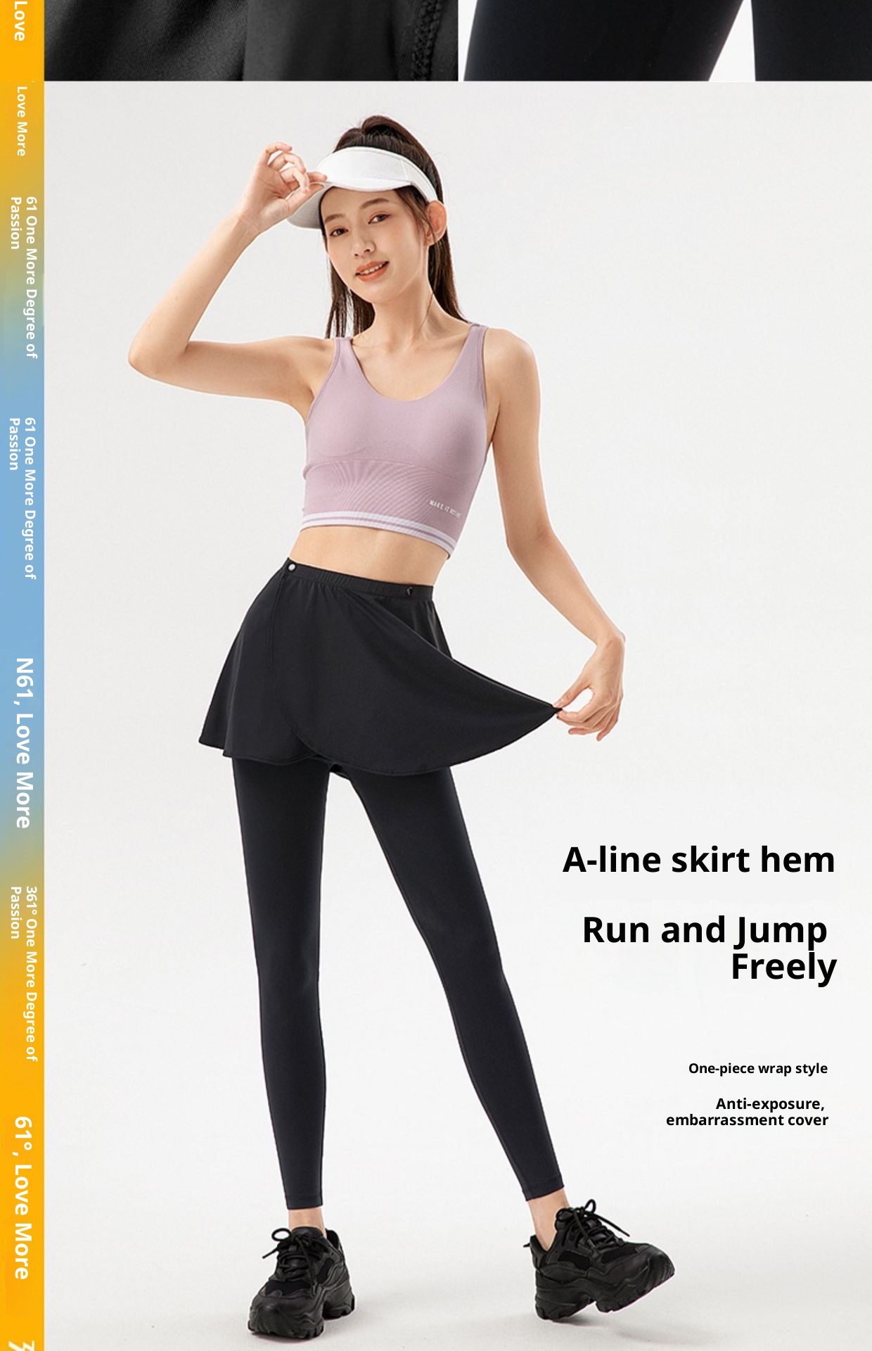 001 361 Gonna esterna anti-imbarazzo per il fitness, in un unico pezzo, per lo yoga, per le donne_voghion.com