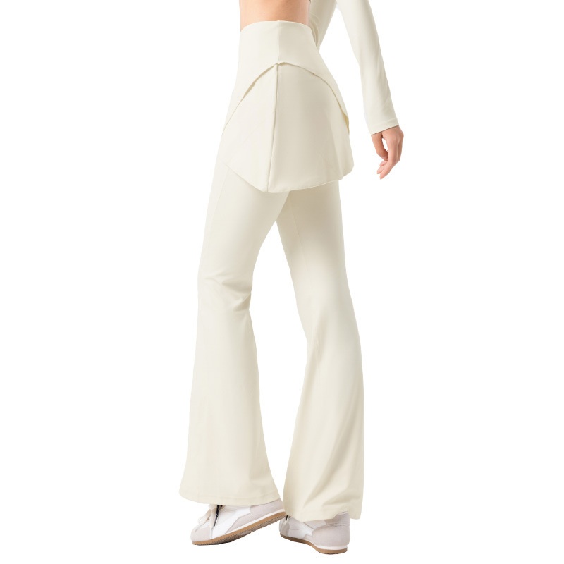 Ensemble deux pièces 001 pour femme : jupe évasée taille haute amincissante pour le sport en extérieur, le fitness, le Pilates et le yoga._voghion.com