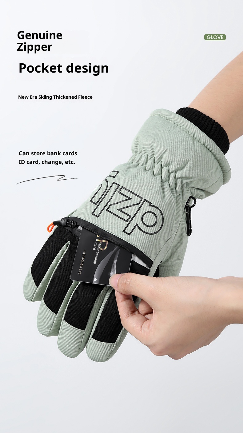ActiveGo Women's Ski Gloves Cycling Mountaineering Cold-Proof Warm Fleece Thickened Touchscreen Waterproof Men's Snow Play Winter_voghion.com