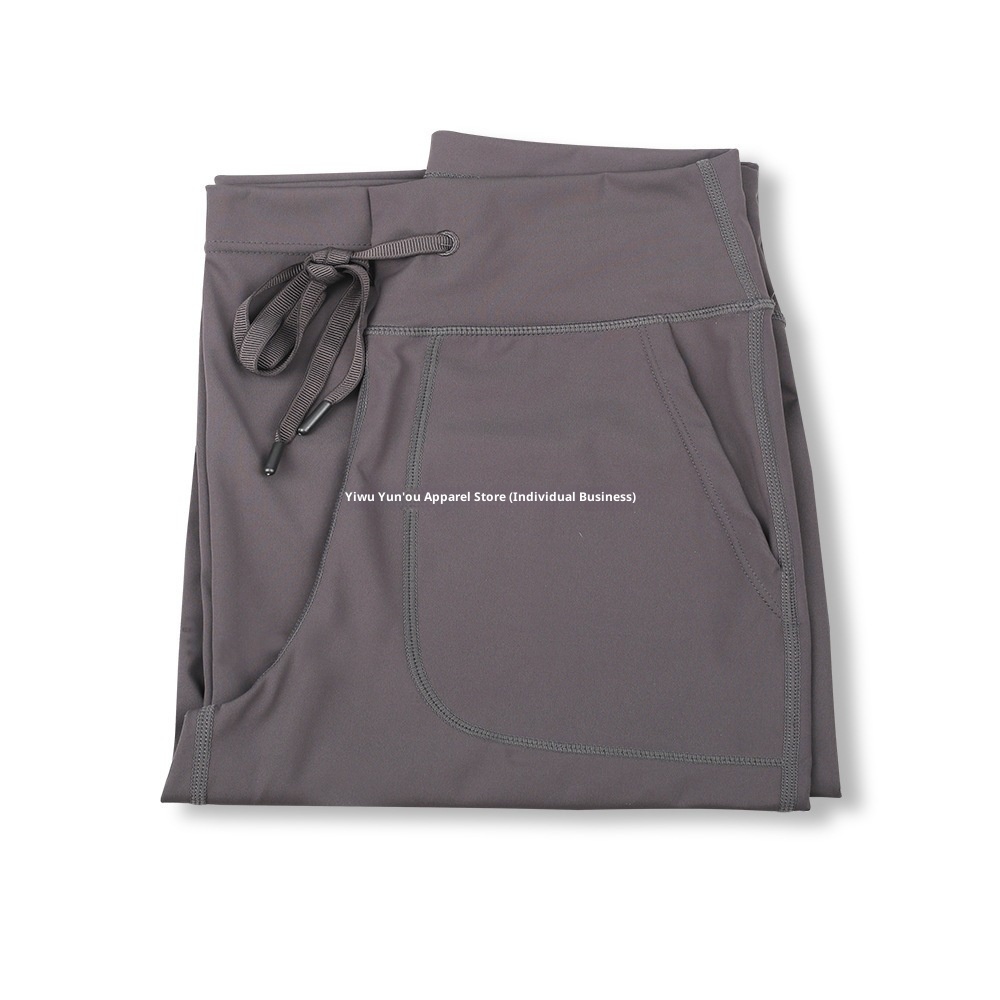 001 Lulu Same Style Original Label Throwback Drawstring Straight Yoga Casual Waist-Cinching High-Waist Draped Magic Pants_voghion.com