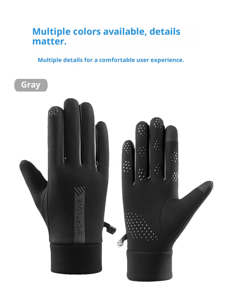 ActiveGo Gloves For Men Women, Touchscreen Compatible, Autumn And Winter, Cycling, Electric Bike, Waterproof, Fleece-Lined,_voghion.com