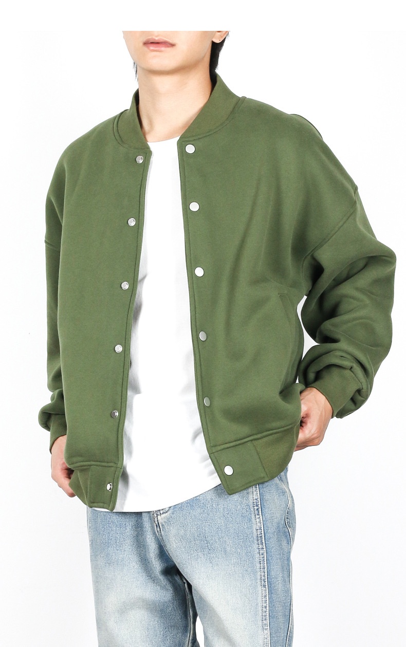 ActiveGo ActiveGo MIX Men's Clothing 2025 Autumn Winter Fleece Solid Color Baseball American Retro Trendy Brand Flight Jacket Fog Coat Top_voghion.com