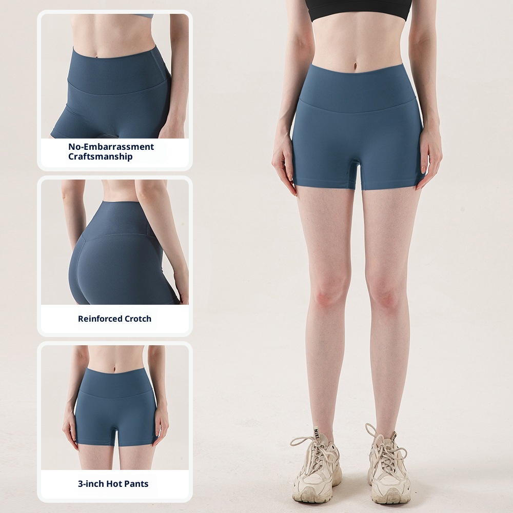 001 New European And American Style Sports Shorts For Women Summer High Waist Tight Lift Peach Hip Fitness Yoga_voghion.com