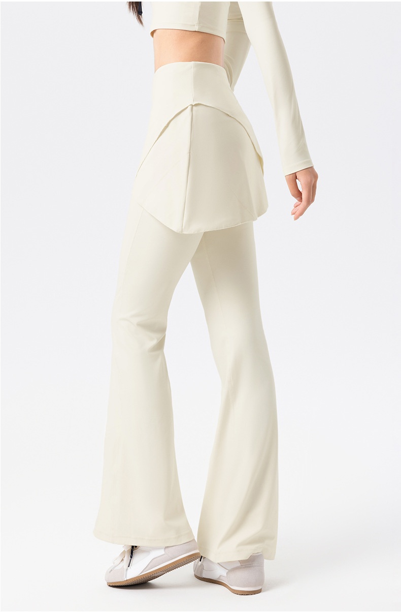 Ensemble deux pièces 001 pour femme : jupe évasée taille haute amincissante pour le sport en extérieur, le fitness, le Pilates et le yoga._voghion.com