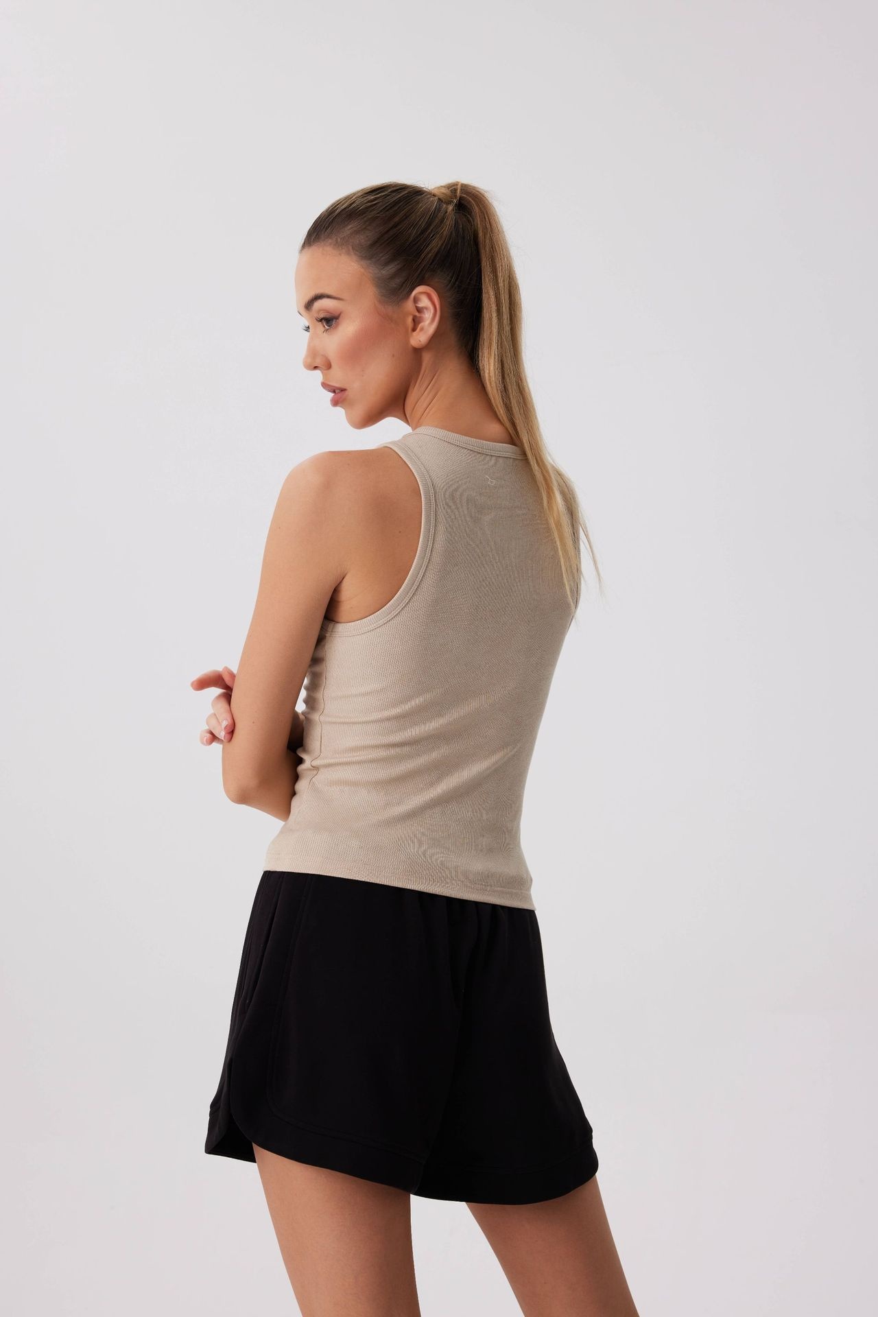 001 Cross-border Ribbed Shiny Silk Nude Top For Women, Sweat-absorbing Sports Sleeveless Vest, Round Neck Summer Outdoor_voghion.com