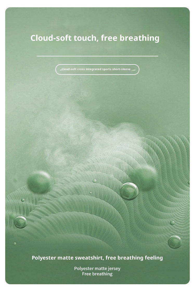 001 Summer Thin Padded Short Sleeve T-Shirt Running Sports Slim Cross Top Yoga Breathable Quick-Dry Fitness Clothing_voghion.com