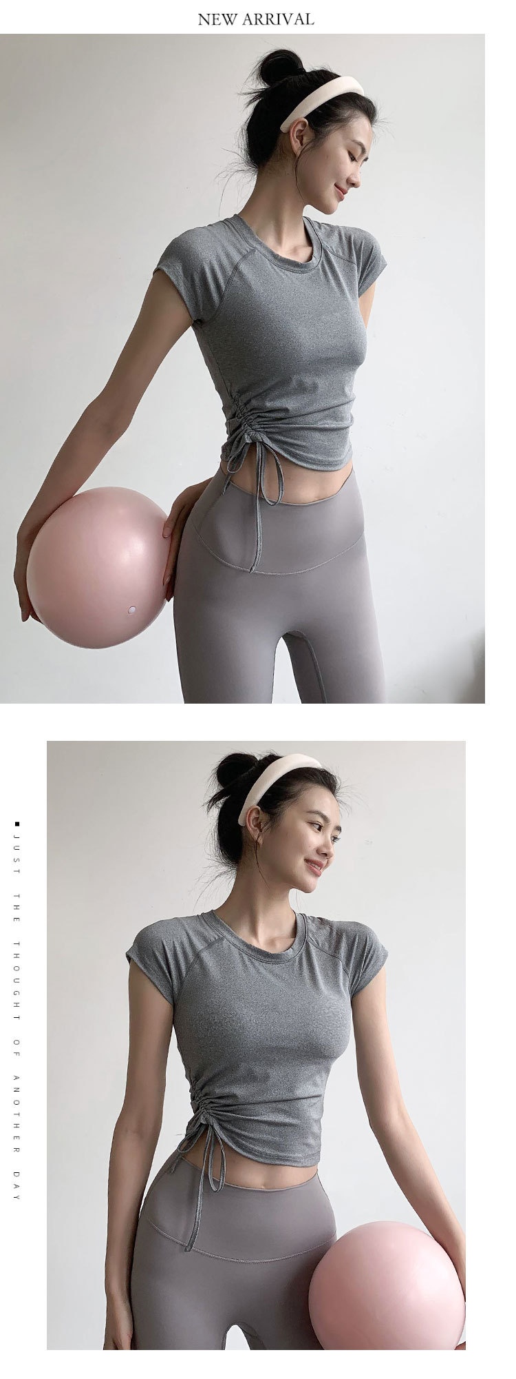 001 Short Sleeve Fitness Shirt Breathable Quick-Dry Sports Top For Women Summer New Running Pilates Training Yoga T-Shirt_voghion.com