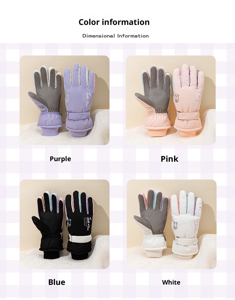 ActiveGo Full Palm Touchscreen Women Winter Fleece Lined Thickened Cold-Proof Outdoor Riding Motorcycle Warm Non-Slip_voghion.com