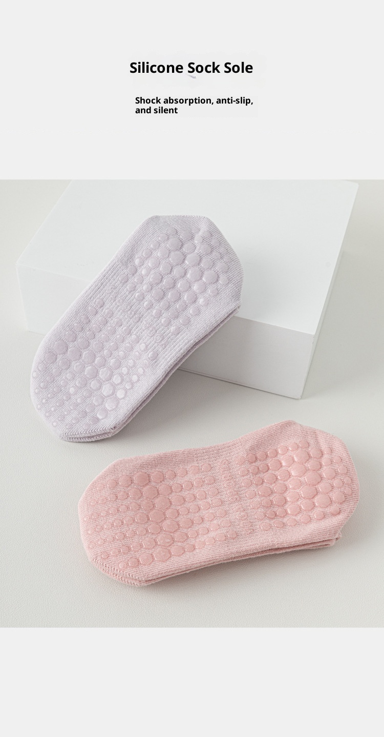 Chaussettes de yoga pour femmes, en coton, mi-mollet, idéales pour l'été, le fitness, la danse et le Pilates. Antidérapantes et sans coutures, elles sont parfaites pour le sport et le sol._voghion.com