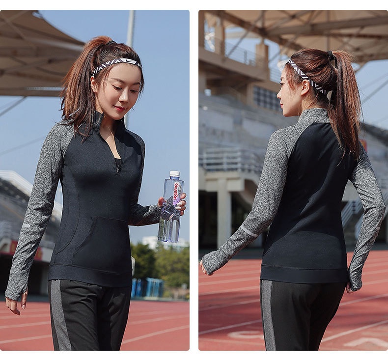 001 Top sportivo taglie forti per donne formose 100 kg Abbigliamento fitness da corsa da donna Autunno leggermente coprente Asciugatura rapida_voghion.com