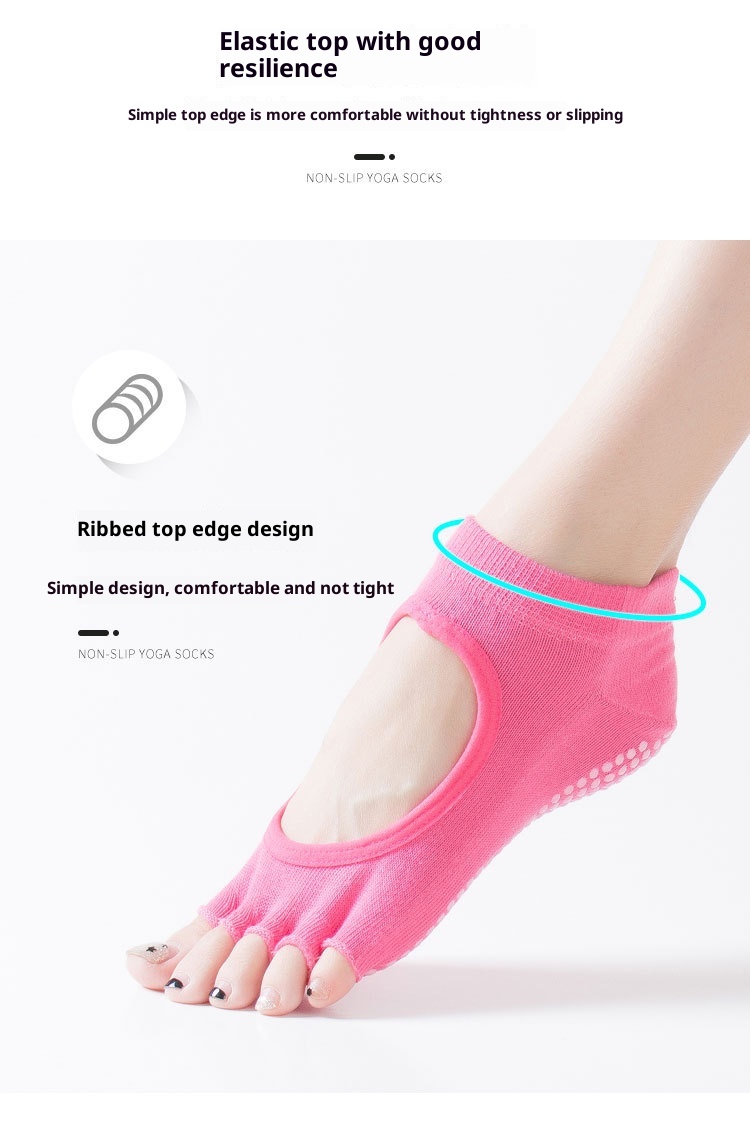 001 In Stock Direct Shipping Korean Hot Sale Open Back Yoga Five Toe Pointed Yogo Fitness Non-Slip Floor Socks_voghion.com