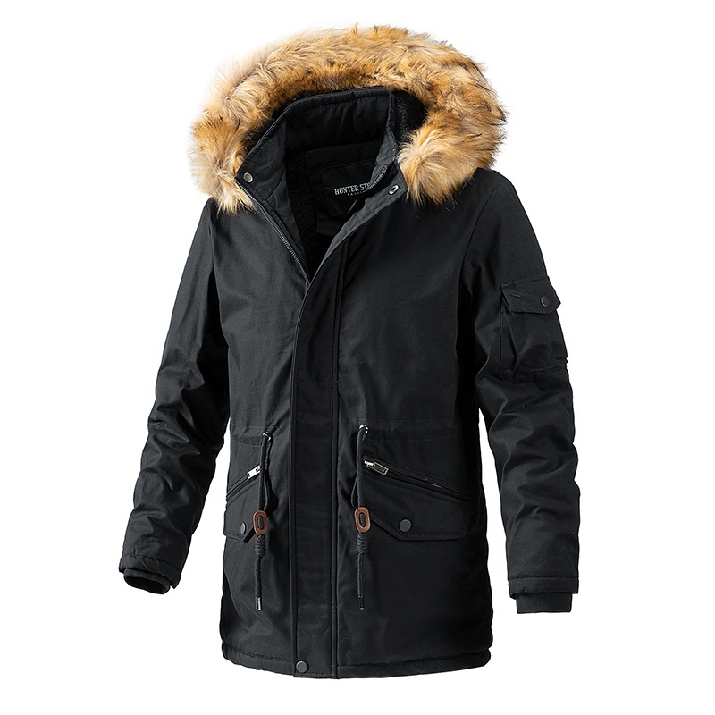 ActiveGo ActiveGo Autunno Inverno Transfrontaliero Europeo Americano Lungo Lavato Foderato in Pile Casual Cappotto Commercio Estero Giacca da Uomo All'ingrosso_voghion.com