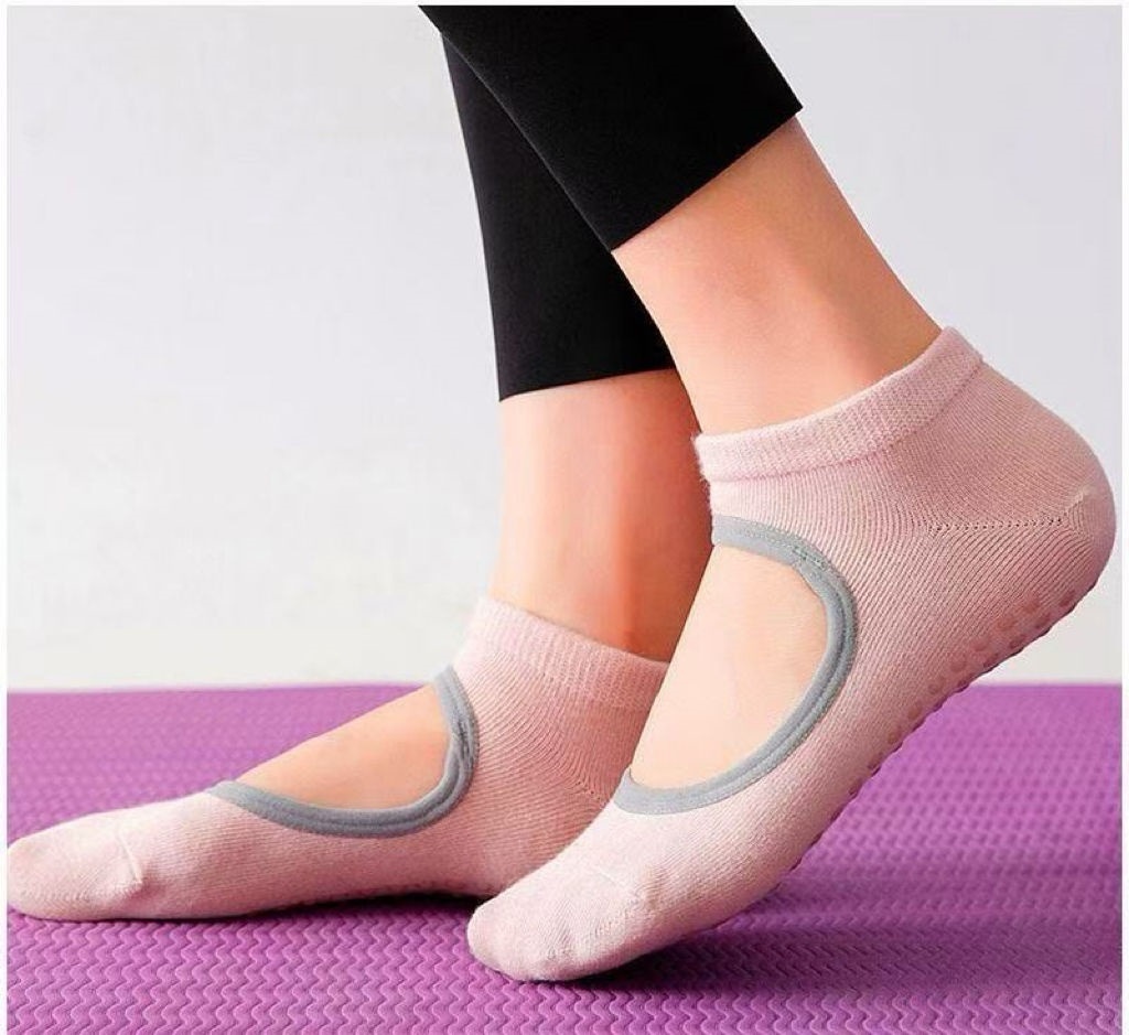 001 Professionelle Yoga-Socken für Damen, Boot, Frühling/Sommer, rutschfest, Pilates-Anfänger-Socken für den Innenbereich, Fitness- und Tanzsocken_voghion.com
