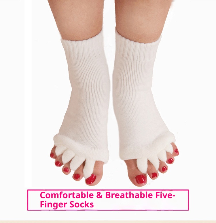 001 Cross-Border Source Free Shipping Yoga Women Toe Separator Five-Toe Open-Toe Socks Hallux Valgus Correction_voghion.com