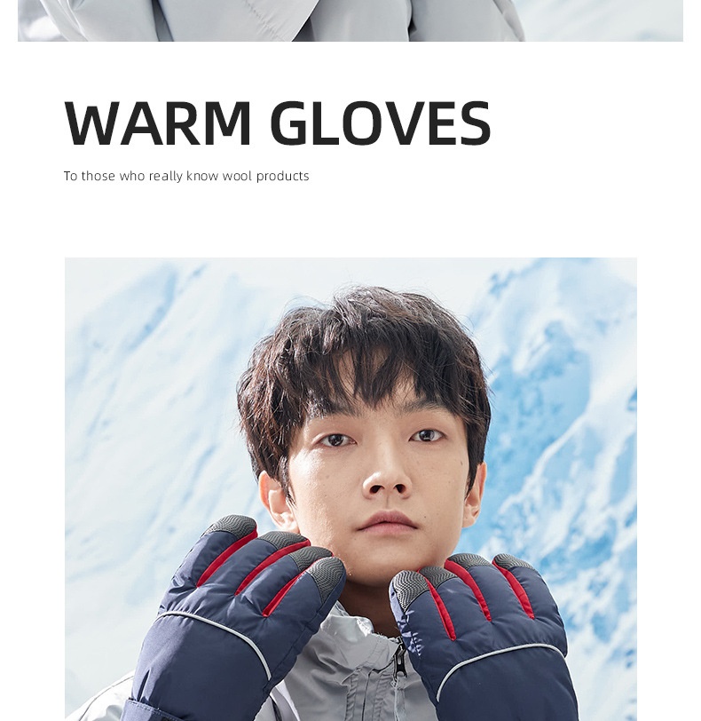 ActiveGo Herren Ski- und Radhandschuhe, kältebeständig, fleecegefüttert, dick und warm, aus Baumwolle, für Outdoor-Aktivitäten im Winter_voghion.com