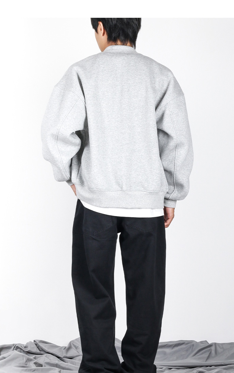 ActiveGo ActiveGo MIX Men's Clothing 2025 Autumn Winter Fleece Solid Color Baseball American Retro Trendy Brand Flight Jacket Fog Coat Top_voghion.com