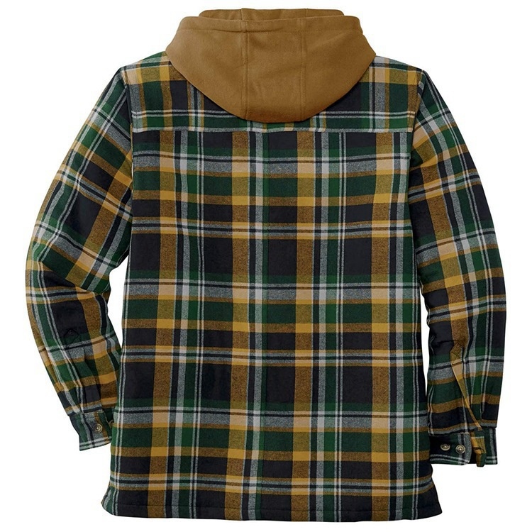 ActiveGo ActiveGo Commercio Estero Abbigliamento Uomo Stile Europeo e Americano Autunno Inverno Cotone Spesso Plaid Manica Lunga Largo Con Cappuccio_voghion.com